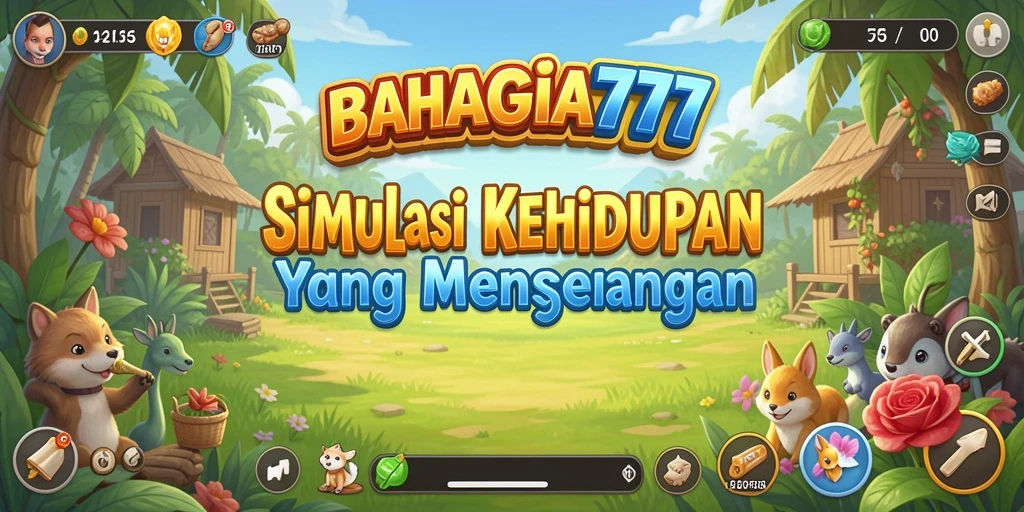 Tangkapan layar utama BAHAGIA777 menampilkan gameplay simulasi yang seru.