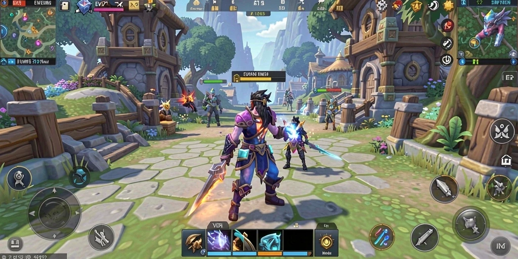 Screenshot gameplay <strong>EVIP2</strong> menunjukkan aksi seru dalam peperangan antar pemain.