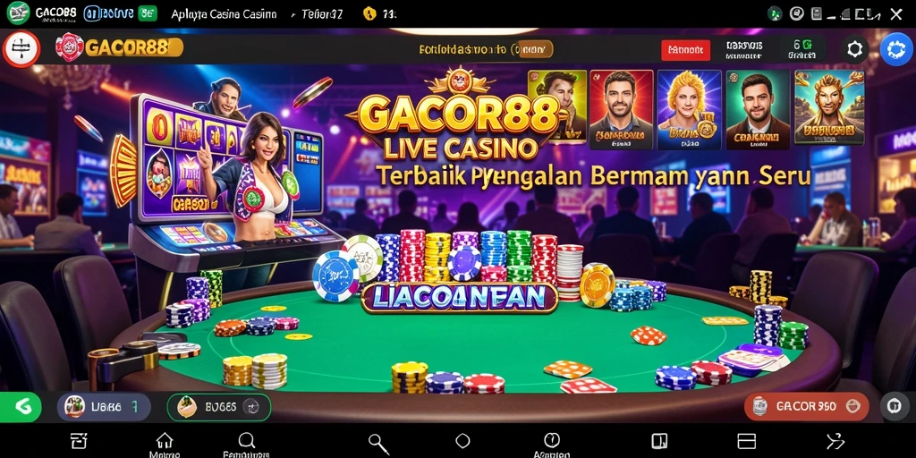 Screenshot GACOR88 menampilkan dealer langsung dan permainan seru.