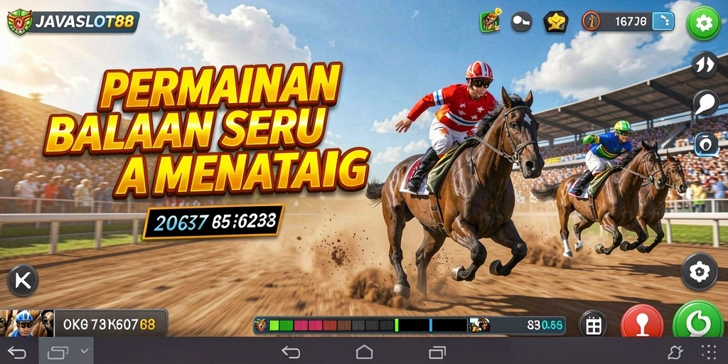 Tampilan gameplay balapan yang mendebarkan dari JAVASLOT88.