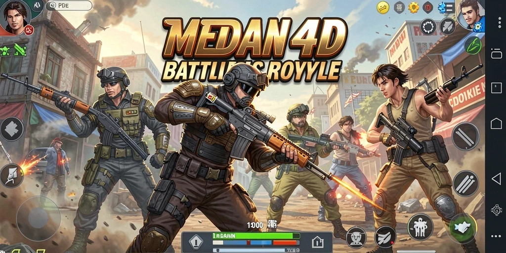 Gameplay seru MEDAN4D dalam pertempuran Battle Royale.