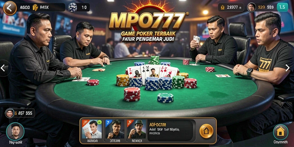 Tampilan gameplay seru dengan berbagai meja poker di MPO777.