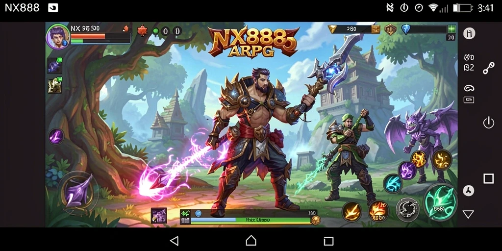 Tampilan menakjubkan dari pertarungan dalam NX888 ARPG.