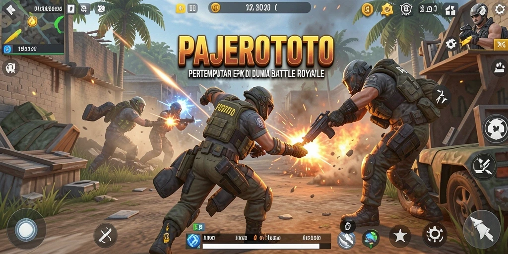 Screenshot gameplay <strong>PAJEROTOTO</strong> yang menunjukkan aksi pertempuran intens.
