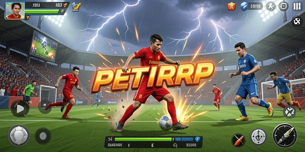 Tampilan gameplay PETIRRP yang menegangkan dan penuh aksi olahraga.