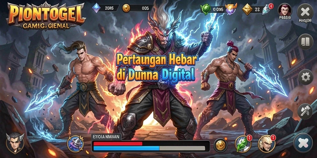 Tangkapan layar menampilkan karakter bertarung dalam PIONTOGEL dengan grafis menawan.