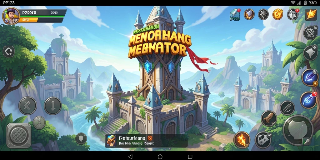 Tampilan gameplay PP123 yang menegangkan dan penuh strategi Tower Defense.