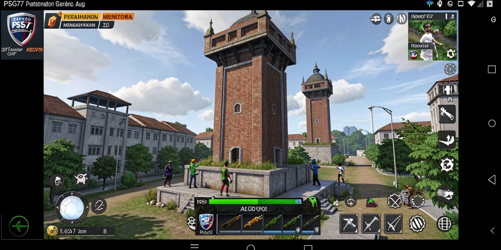 Tampilan menyenangkan dari gameplay Tower Defense PSG77 dengan strategi menara.