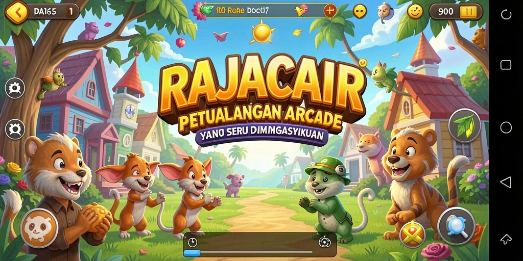 Menampilkan aksi seru dalam game RAJACAIR dengan gameplay menantang.