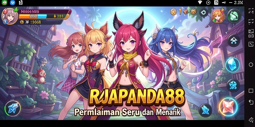 Tampilan seru dari gameplay RAJAPANDA88 menunjukkan aksi karakter anime.