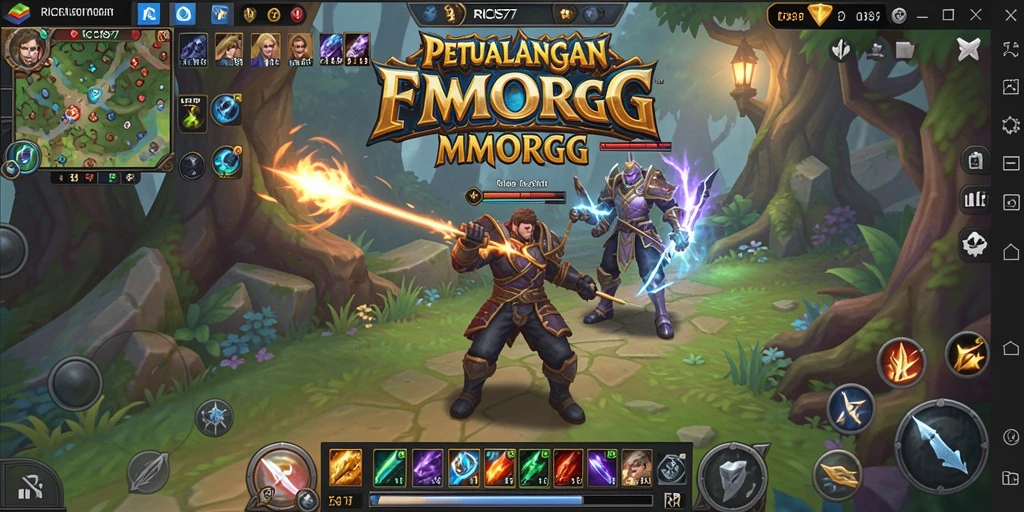 Tangkapan layar utama RICIS77 menampilkan aksi seru dalam permainan MMORPG.