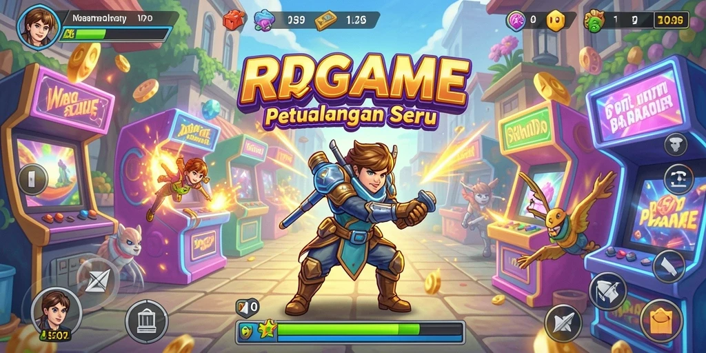 Screenshot RPGAME menunjukkan gameplay seru dan interaktif.