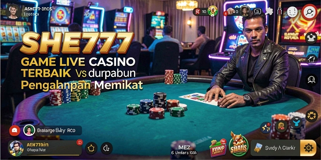 Tampilan gameplay Live Casino yang mendebarkan dan interaktif di SHE777.