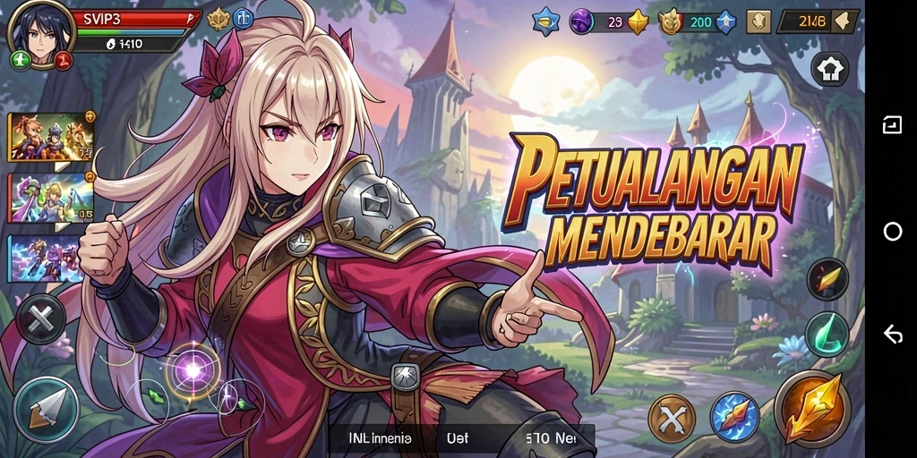 Tampilan gameplay seru dari SVIP3 dengan aksi karakter anime.