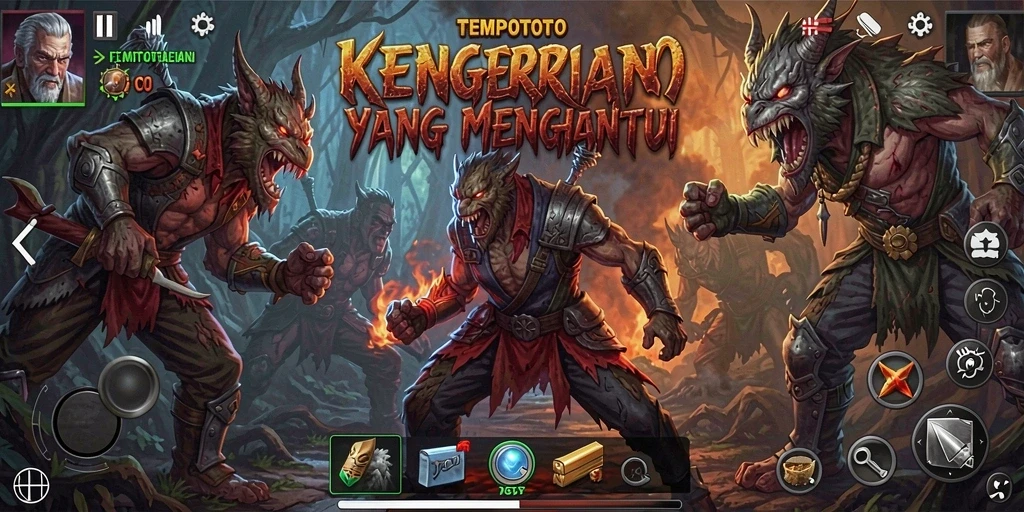 Tampilan gameplay menyeramkan dengan suasana mencekam.