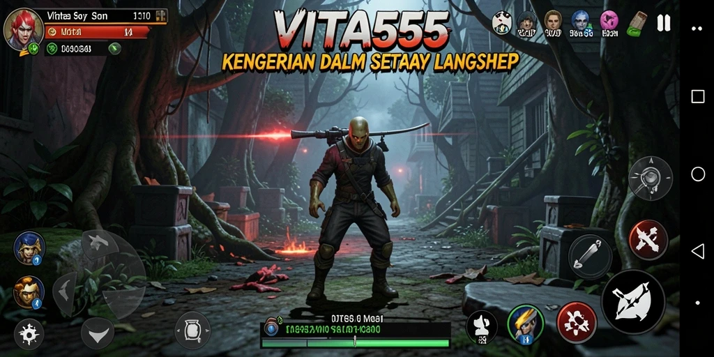 Tampilan gameplay VITA555 yang menegangkan dan menyeramkan.