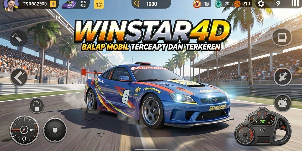 Gameplay balap yang intens dan mendebarkan di WINSTAR4D.